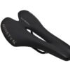 Iron Maiden bicycle saddle with "ninety x" branding and a central cut-out, isolated on a white background.