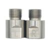 Two 19mm Solid Spacers with marked letters l and r on their sides against a white background.