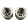 Two 19mm Solid Spacers with internal threads, isolated on a white background.